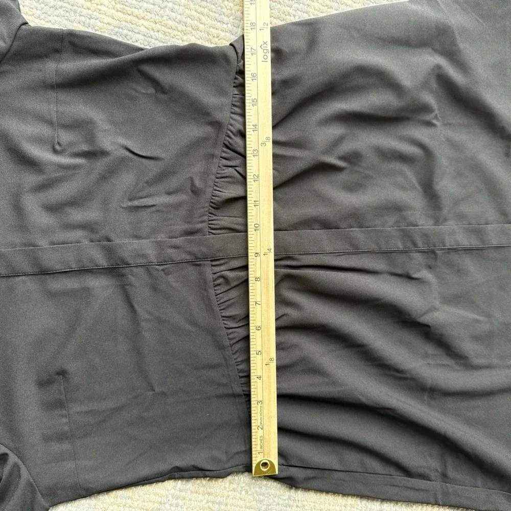 Tuckernuck Royal Shirt Dress Women's XXS Black Stretch Crepe Mini $148 Y24227T - Picture 11 of 14